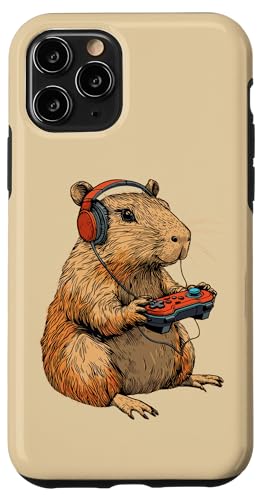 Hülle für iPhone 11 Pro Capybara Gamer Kopfhörer Videospiel für Teenager und Spieler von Capybara Gamer Animal Zone Video Game Fans Apparel