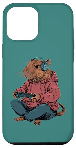 Hülle für iPhone 12 Pro Max Capybara Gamer Kopfhörer Videospiel für Teenager und Spieler von Capybara Gamer Animal Zone Video Game Fans Apparel