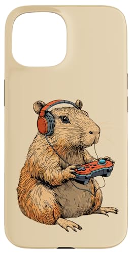 Hülle für iPhone 15 Capybara Gamer Kopfhörer Videospiel für Teenager und Spieler von Capybara Gamer Animal Zone Video Game Fans Apparel