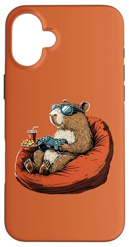 Hülle für iPhone 16 Plus Capybara Gamer Kopfhörer Videospiel für Teenager und Spieler von Capybara Gamer Animal Zone Video Game Fans Apparel