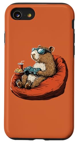 Hülle für iPhone SE (2020) / 7 / 8 Capybara Gamer Kopfhörer Videospiel für Teenager und Spieler von Capybara Gamer Animal Zone Video Game Fans Apparel