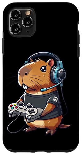 Hülle für iPhone 11 Pro Max Funny Capybara Kopfhörer Gamer Shades Gaming Männer Frauen Kinder von Capybara Gamer byAxisone