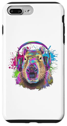 Hülle für iPhone 7 Plus/8 Plus Capybara mit Kopfhörer von Capybara Splash Kleidung & Co