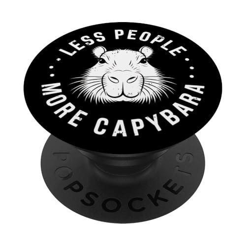 Less People More Capybara Zoo Tagesausflug Männer Frauen Kinder PopSockets Klebender PopGrip von CapybaraAxis1