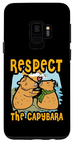 Hülle für Galaxy S9 Respect the Capybara Cute Nager Retro von Capybaras Animal Design Ideas