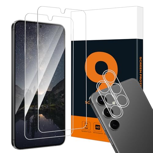 Carantee 2+2 Stück Schutzfolie für Panzerglas für Samsung Galaxy S24 Plus 5G, 2.5D Abdeckung 9H Härte S24 Plus Schutzglas+Kameraschutz, Klar Fingerabdruck-ID, Anti-Staub HD S24 Plus Displayschutzfolie von Carantee