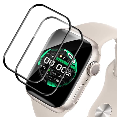 Carantee 2 Stück für Panzerglas für Apple Watch Series 7/8/9 45mm Schutzfolie, Kristallklar Kratzfest Apple Watch Series 9 45mm Displayschutzfolie, Hohe Auflösung Panzerfolie für Apple Watch 45mm von Carantee