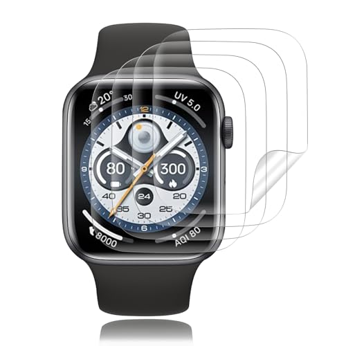 Carantee 4 Stück Schutzfolie für Panzerglas für Apple Watch 9/8/7 45mm Panzer Schutz Glas Folie, HD Fingerabdruck Displayschutzfolie für Watch 45mm Schutzglas, TPU Blasenfrei Displayschutz Panzerfolie von Carantee