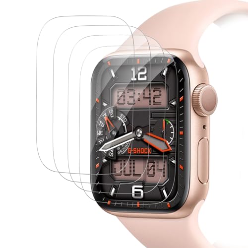 Carantee Schutzfolie für Panzerglas für Apple Watch Series 4/5/6/se 44mm Schutzglas, 4 Stück Anti-Blasenfrei für Apple Watch se 44mm Displayschutz, Ultradünn Kratzfest für iWatch 44mm Panzerfolie von Carantee