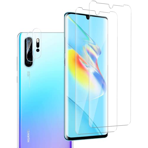 Carantee für Panzerglas für Huawei P30 Pro Schutzfolie mit Kameraschutz, 9H Härte 3D Gebogenes, Gehärtetes Glas für Huawei P30 Pro Schutzglas, Kratzfest, Blasenfrei P30 Pro Displayschutz, 2+2er Pack von Carantee