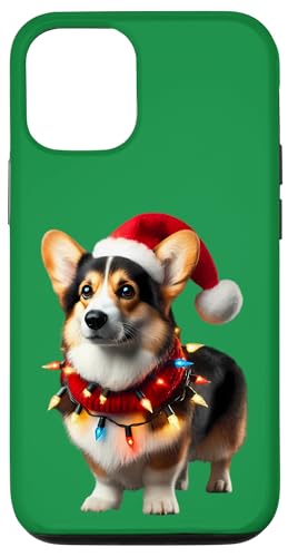 Hülle für iPhone 12/12 Pro Strickjacke Welsh Corgi Weihnachtsmannmütze Weihnachtsbeleuchtung Hundebesitzer von Cardigan Welsh Corgi Christmas Products