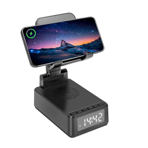 Carehabi 5 in 1 Bluetooth Lautsprecher mit Handyhalterung, Wireless Charger Handyhalter mit Wecker Digital, Geschenke für Männer Papa Mama Frauen, Geburtstagsgeschenk Carehabi 5 in 1 Bluetooth Lautsprecher mit Handyhalterung, Wireless Charger Handyhalter mit Wecker Digital, Geschenke für Männer Papa Mama Frauen, Geburtstagsgeschenk von Carehabi