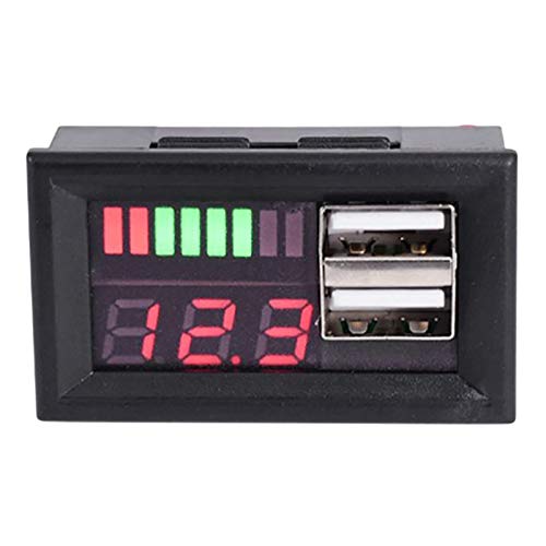 Carerina 12V Digital Voltmeter Spannung Batterie Panel Meter für Auto Motorrad USB 5V 2A Ausgang von Carerina