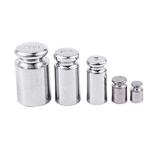 Carerina Gewicht Set 1G 2G 5g 10g 20g Chrome Plating Kalibrierung Gramm Gewichtsstein Gewichtssatz fuer Digital Waage Silber von Carerina