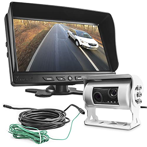 Carmedien Rückfahrsystem cm-GDKRFS3 Dual Twin Doppelkamera Rückfahrkamera 12V 24V mit 9" Monitor für Wohnmobil Transporter LKW von Carmedien