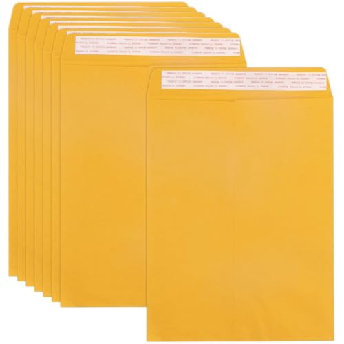 Carriere 100er-Pack 10 X 12 Große Katalogumschläge, Selbstklebend, Große Umschläge zum Versenden, Organisieren und Aufbewahren von Carriere