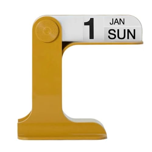 Carriere Drehbarer Tischkalender mit Doppelseitigem Kalender- und Kunsthandwerksornamenten, Gelb, für Wohnzimmerdekoration, Wohnzimmerzubehör von Carriere