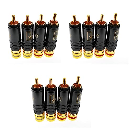 Carruuba 12x WBT-0144 Vergoldet für Stecker für Plug-In-Typ AV-Audio- und Video-Stecker Video-Stecker von Carruuba