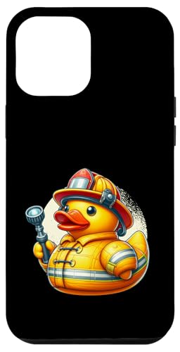 Hülle für iPhone 14 Plus Gummiente Badeente, Ente Als Feuerwehrmann mit Taschenlampe von Cartoon Rubber Duck Fireman Cartoon Design