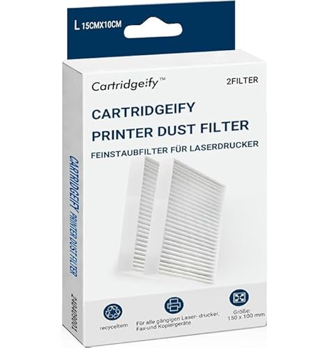 Cartridgeify Feinstaubfilter für Laserdrucker, 2 Stück, Filtergröße 150 x 100 mm von Cartridgeify