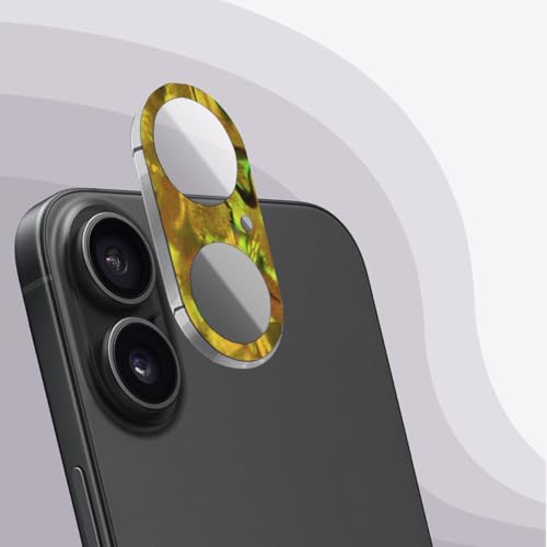 Carveit Kamera Linse Schutzfolie für iPhone 16 /iPhone 16 Plus Kamera Schutzfolie, Natürliches Muschel Inlay Objektiv Schutz Folie, HD Clear Kamera, (Kaiserliches Gold). [1 Stücke] von Carveit