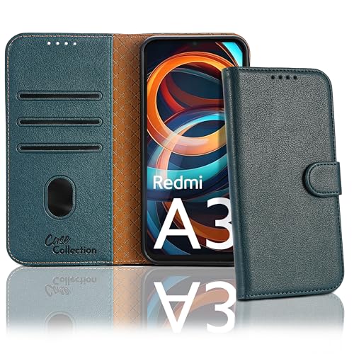 Case Collection für Xiaomi Redmi A3 Hülle - Leder Handyhülle mit Kartenfächern [RFID-Blockierung] Stoßfest [Standfunktion] Handy Schutzhülle für Redmi A3 Hülle von Case Collection