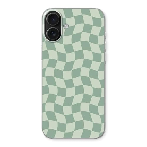 Case Company.® - iPhone 16 Plus Handyhülle - Grid Grün - Silikon Handyhülle - Schutz für alle Seiten und Bildschirmrand von Case Company.