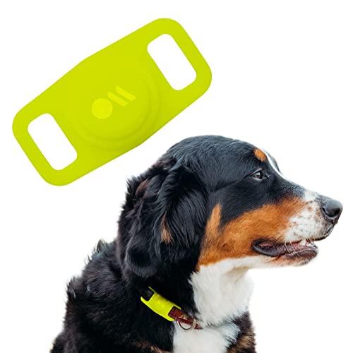 Case-Mate Halterung für Apple Air-Tags Hundehalsband [Kratzfeste Haustierhalsband Hülle in Limettengrün | Air-Tag Hülle für Hund / Katze | Apple Air-Tag Anhänger Hund] - Neongrün (Lime) von Case-Mate