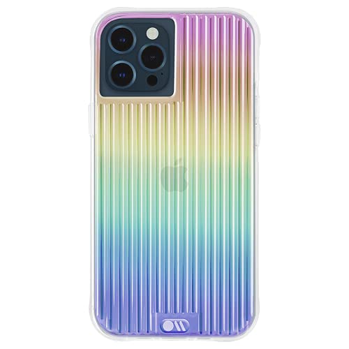 Case-Mate Tough Groove Case Schutzhülle Apple iPhone 12/12 Pro [Stoßfeste Handy-Hülle | Antimikrobiell | Fallschutz bis zu 3 m | Regenbogen-Optik] - transparent von Case-Mate