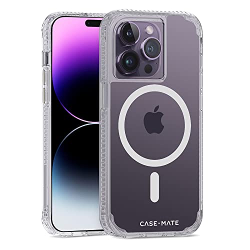 case-mate Tough Clear Plus MagSafe Case Schutzhülle kompatibel mit Apple iPhone 14 Pro Hülle Durchsichtig [Recyceltes Material | 4,5 m Fallschutz | Integrierter MagSafe-Ring] - Transparent von Case-Mate