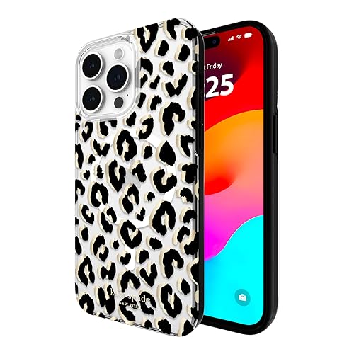 iPhone 15 Pro Max Hülle, Kompatibel mit Mag Safe - City Leopard City Leopard Black von Kate Spade New York