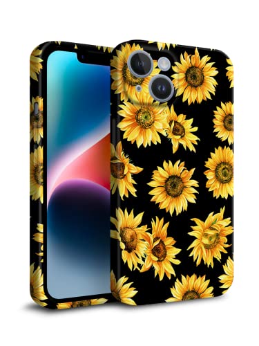 iPhone 14 Case | Aquaprint Case with Sunflowers Print | Shockproof Case | Soft Touch Protective Cover Designed for iPhone 14 von Case Place