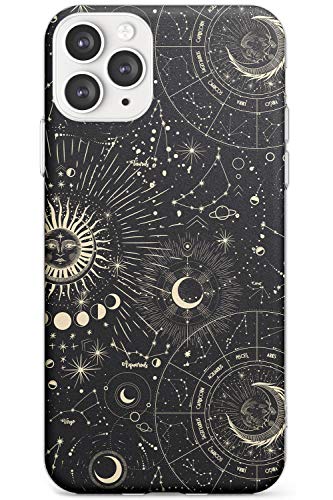 Case Warehouse Sonnen und Stern Charts Stern Slim Hülle kompatibel mit iPhone 11 Pro TPU Schutz Light Phone Tasche mit Tierkreis Jahrgang Sterne Platz Moons von Case Warehouse