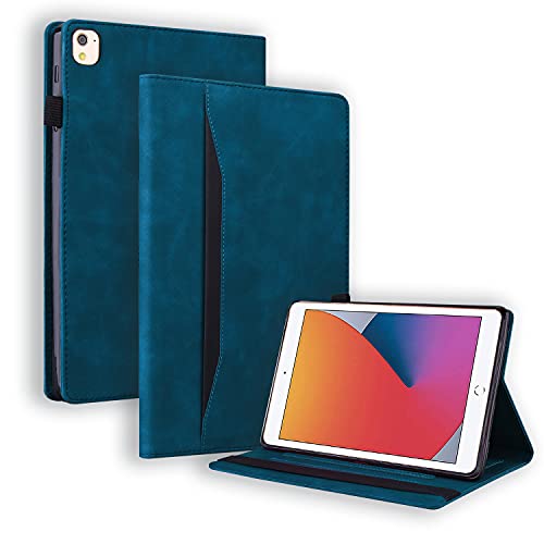 Case2go - Hülle kompatibel mit Apple iPad 10.2 (2021/2020/2019) - Mit Kartenhalter - PU-Leder Tablet Case Schutzhülle - Dunkelblau von Case2go