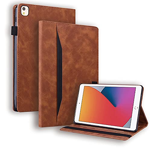 Case2go - Hülle kompatibel mit Apple iPad 9.7 (2017/2018) - Mit Kartenhalter - PU-Leder Tablet Case Schutzhülle - Braun von Case2go