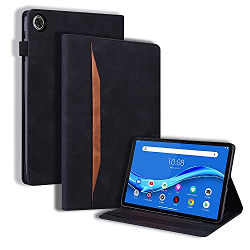 Case2go - Hülle kompatibel mit Lenovo Tab M10 Plus (3. Generation) - Mit Kartenhalter - PU-Leder Tablet Case Schutzhülle - Schwarz von Case2go