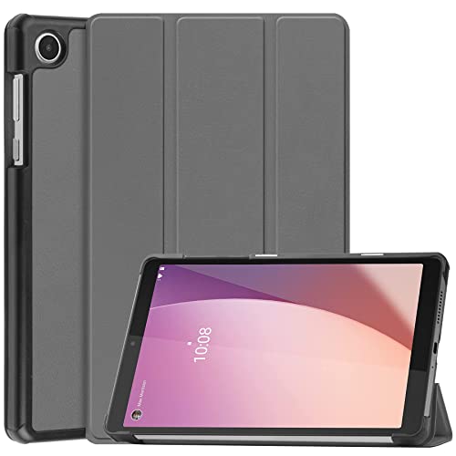 Case2go - Hülle kompatibel mit Lenovo Tab M8 4th Gen (8 Inch) - Tablet-Hüllen - Kunstleder Tablet Case Schutzhülle - Grau von Case2go