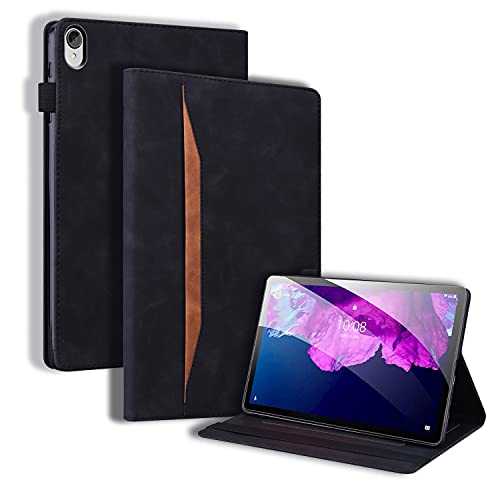 Case2go - Hülle kompatibel mit Lenovo Tab P11 - Mit Kartenhalter - PU-Leder Tablet Case Schutzhülle - Schwarz von Case2go