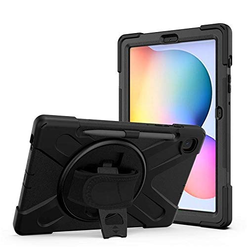 Case2go - Hülle kompatibel mit Samsung Galaxy S6 Lite (2024) / Samsung Galaxy Tab S6 Lite (2022/2020) - Mit Stifthalter - Plastik Tablet Case Schutzhülle - Schwarz von Case2go