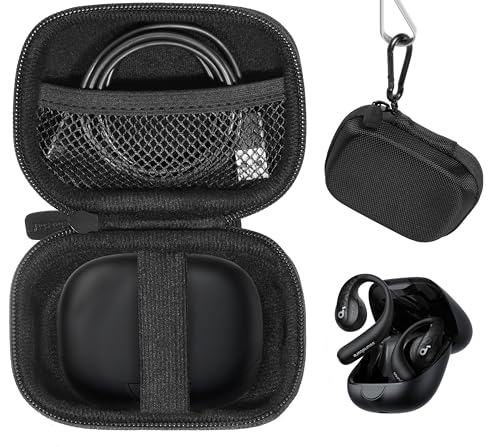 CaseSack Schutzhülle für Soundcore von Anker AeroFit Pro, AeroFit Open-Ear-Kopfhörer, Reiseorganisationstasche für Ladehülle und Nackenbügel, Schwarz von CaseSack