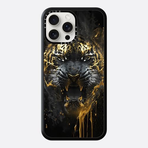 CaseWise für iPhone 16 Pro Max Hülle mit schwarzer Goldener Tiger gestaltet von Mahmod KH, Schutzhülle und iPhone 16 Pro Max kompatibel mit MagSafe, Stoßfest, Kratzfest, Braun von CaseWise