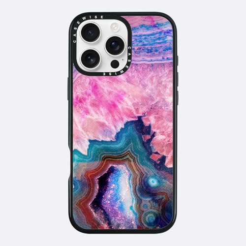 CaseWise für iPhone XR Hülle mit dem Bild Achat, Handyhülle kompatibel mit MagSafe, Stoßfest, Einzigartiges Beautiful Patterns-Design in Blau von CaseWise