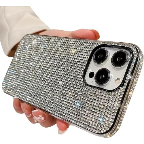 Casechics Kompatibel mit iPhone-Hülle, Kristall-Glitzer, Diamantschutz, glitzernd, Strass, weich, stoßfest, Handyhülle (weiß, iPhone 12) von Casechics