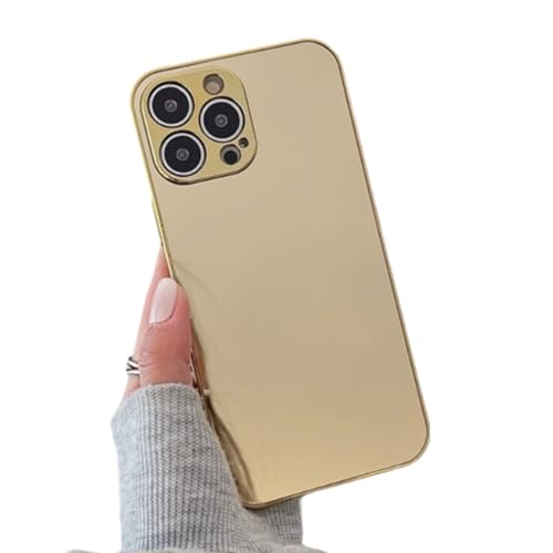 Casechics Kompatibel mit iPhone-Hülle, luxuriöser galvanisierter Make-up-Spiegel [militärischer Fall- und Kameraobjektivschutz], stoßfeste Schutzhülle (Gold, iPhone 11) von Casechics