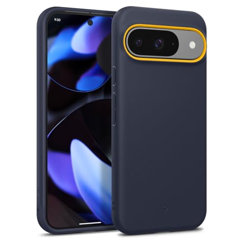 Caseology Nano Pop für Google Pixel 9 / Google Pixel 9 Pro Hülle, [Weiches und staubfreies Material] [Fallschutz in Militärqualität] Seitengriffmuster Hülle für Pixel 9 / Pixel 9 Pro – Marine von Caseology