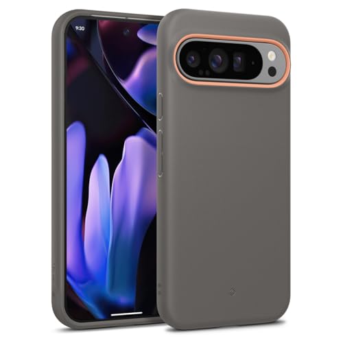 Caseology Nano Pop für Google Pixel 9 Pro XL Hülle, [Weiches und staubfreies Material] [Fallschutz in Militärqualität] Seitengriffmuster Schutzhülle für Google Pixel 9 Pro XL – Papaya Grau von Caseology