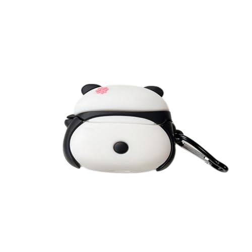 Casevita Süße Hülle Kompatibel mit AirPods 4 mit Aktiver Geräuschunterdrückung mit Schlüsselanhänger, Solft Silikon Cartoon Anime Panda Schutzhülle Kompatibel mit AirPods 4 von Casevita