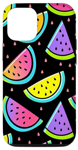 Hülle für iPhone 12/12 Pro Wassermelonenscheiben Muster Midnight Bright Style Vibe von Casey Case