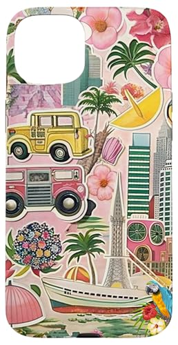 Hülle für iPhone 15 Plus City Chic Vintage Collage Floral Retro Urban Motive Fusion von Casey Case