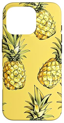 Hülle für iPhone 16 Pro Tropisches Sonnenschliff-Muster, lebendige Ananas, sonniger Hintergrund von Casey Case